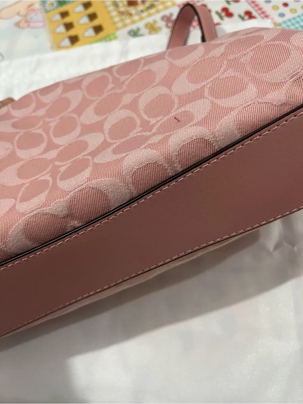 Coach Blush Pink Signature Jacquard Shoulder Bag